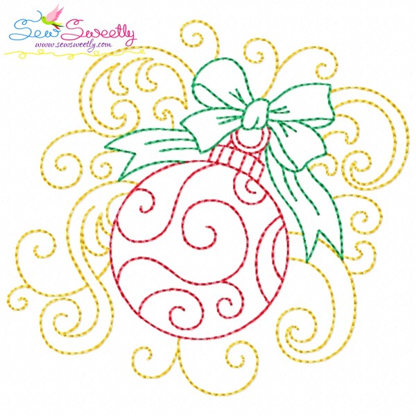 Christmas Ornament Filigree Embroidery Design