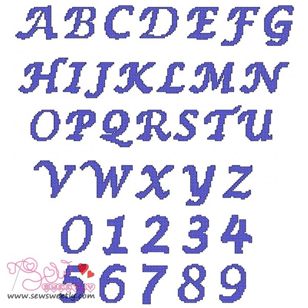 Cross Stitch Embroidery Font Set-1
