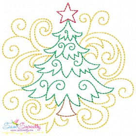 Christmas Tree Filigree Embroidery Design