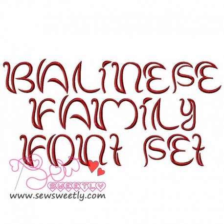 Balinese Family Embroidery Font Set- 1