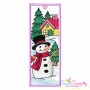 Christmas Bookmark Snowman ITH Embroidery Design