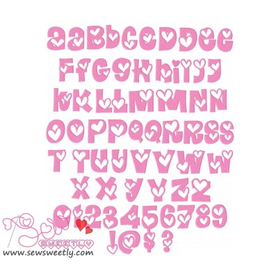 Sweet Valentine Embroidery Font Set-1