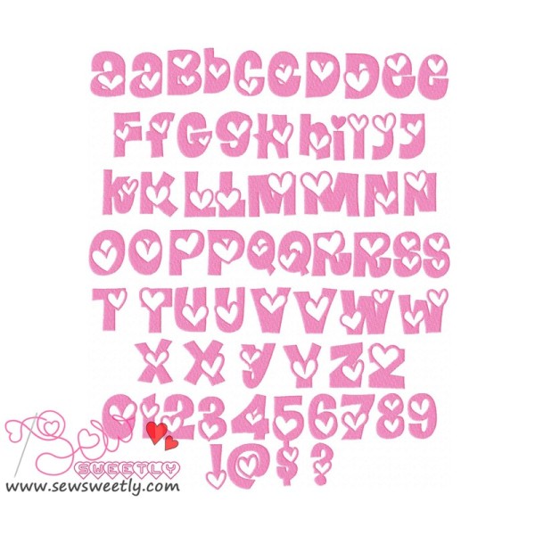Sweet Valentine Embroidery Font Set-1