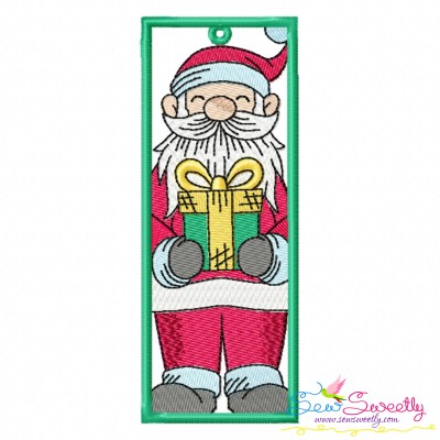 Christmas Bookmark Santa ITH Embroidery Design