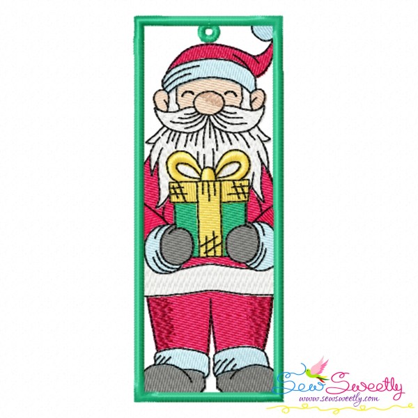Christmas Bookmark Santa ITH Embroidery Design