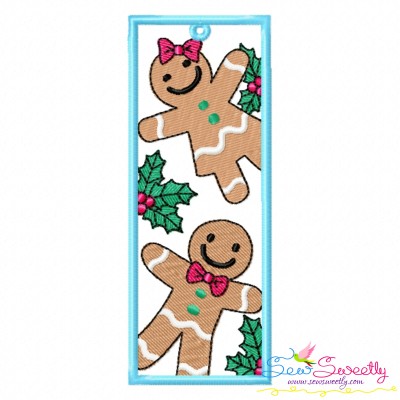 Christmas Bookmark Gingerbread ITH Embroidery Design