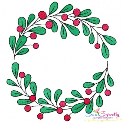 Christmas Wreath-10 Machine Embroidery Design
