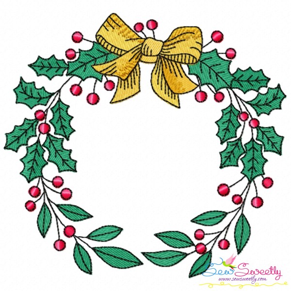 Christmas Wreath-8 Machine Embroidery Design