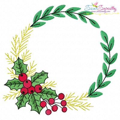 Christmas Wreath-7 Machine Embroidery Design