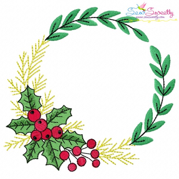 Christmas Wreath-7 Machine Embroidery Design