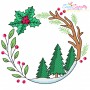 Christmas Wreath-5 Machine Embroidery Design