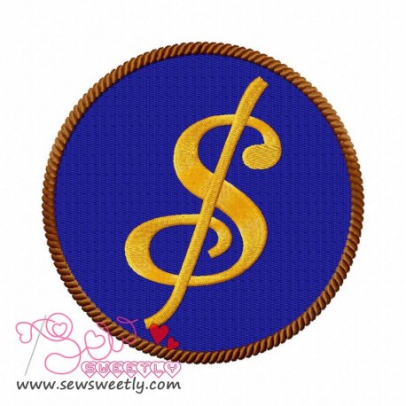 Dollar Sign Embroidery Design- 1