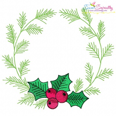 Christmas Wreath-2 Machine Embroidery Design