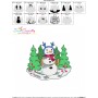 Christmas Snowman Winter Scene-3 Embroidery Design