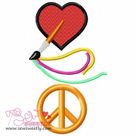 Love Art Peace Embroidery Design Pattern-1