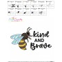 Kind And Brave Motivational Quote Embroidery Design