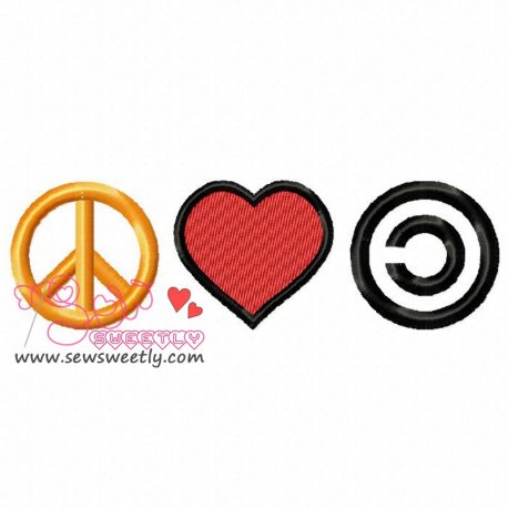Peace Love Community Embroidery Design Pattern-1