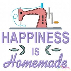 Happiness is Homemade Lettering Machine Embroidery Design
