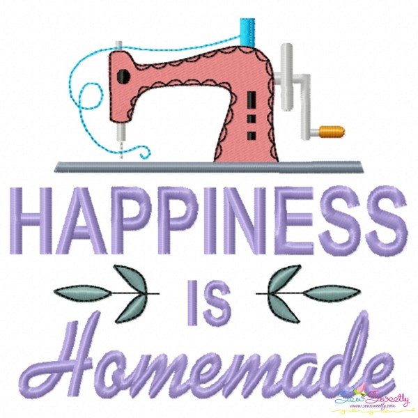Happiness is Homemade Lettering Embroidery Design