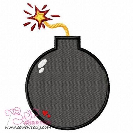 Exploding Bomb Embroidery Design Pattern-1