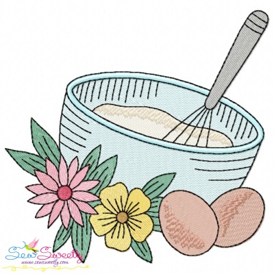 Floral Kitchen-4 Embroidery Design Pattern