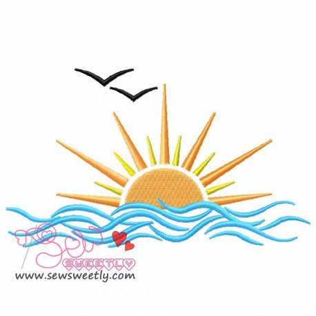 Sunset Embroidery Design Pattern-1
