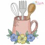 Floral Kitchen Machine Embroidery Design Bundle