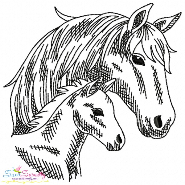 Quick Stitch Horse - 7 Embroidery Design