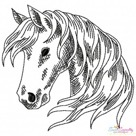Quick Stitch Horse - 2 Machine Embroidery Design