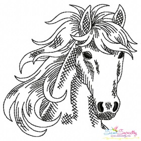 Quick Stitch Horse - 3 Machine Embroidery Design