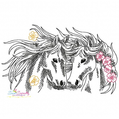 Quick Stitch Horse - 4 Embroidery Design