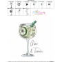 Gin And Tonic Cocktail Embroidery Design