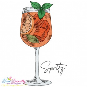 Spritz Cocktail Machine Embroidery Design