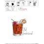 Old Fashioned Cocktail Embroidery Design