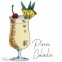 Pina Colada Cocktail Embroidery Design