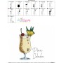 Pina Colada Cocktail Machine Embroidery Design