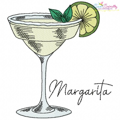 Margarita Cocktail Embroidery Design