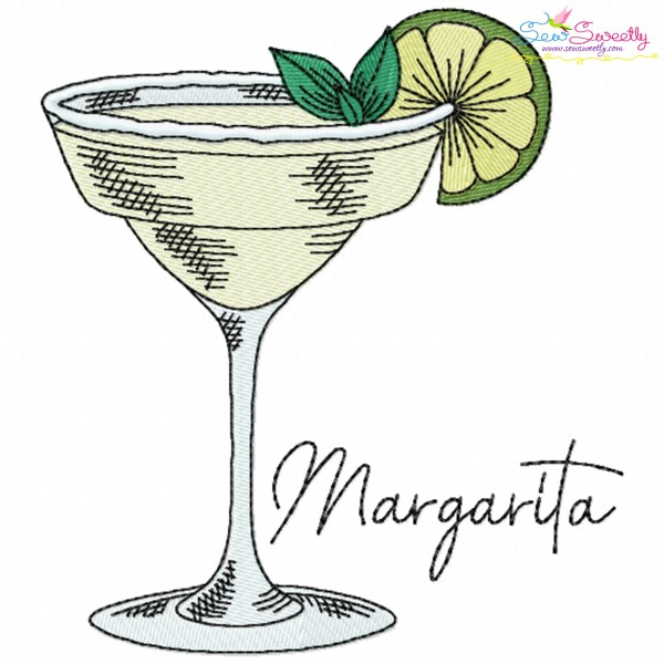 Margarita Cocktail Embroidery Design