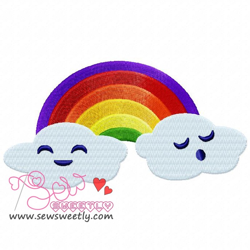 Rainbow with clouds carolrdavisr design sew sweetly Rainbow with clouds carolrdavisr design sew sweetly