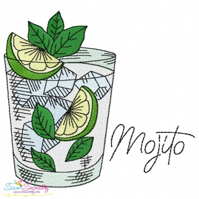 Mojito Cocktail Embroidery Design