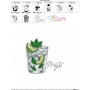 Mojito Cocktail Embroidery Design