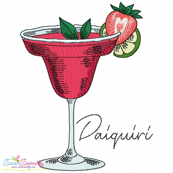 Daiquiri Cocktail Embroidery Design