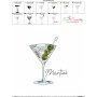 Martini Cocktail Embroidery Design
