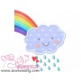 Rain Cloud With Rainbow Applique Design Pattern-3
