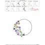 Bee Floral Frame - 8 Embroidery Design