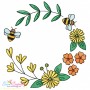 Bee Floral Frame - 6 Embroidery Design