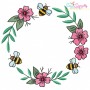 Bee Floral Frames Embroidery Design Bundle