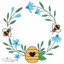 Bee Floral Frames Embroidery Design Bundle