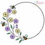 Bee Floral Frames Embroidery Design Bundle
