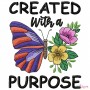 Created With a Purpose Motivational Quote Embroidery Design